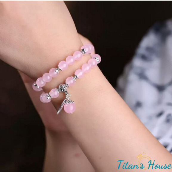 Chuỗi - vòng tay mã não Chalcedony kết hợp Charm bạc 925 - Titan's House - C002T