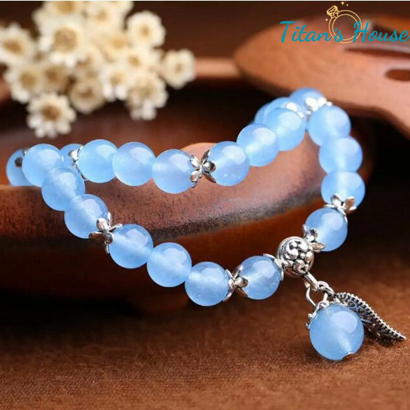 Chuỗi - vòng tay mã não Chalcedony kết hợp Charm bạc 925 - Titan's House - C002T