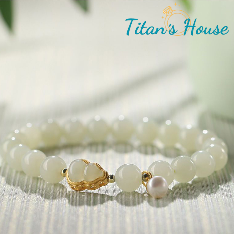  Chuỗi - vòng tay đá Jade kết hợp Charm hồ lô - Titan's House - C006T