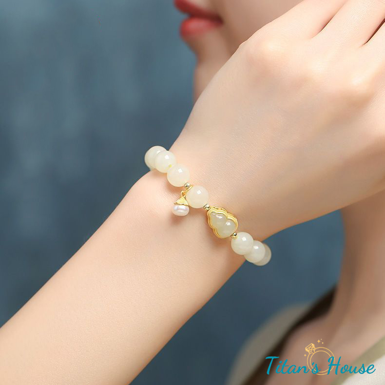  Chuỗi - vòng tay đá Jade kết hợp Charm hồ lô - Titan's House - C006T