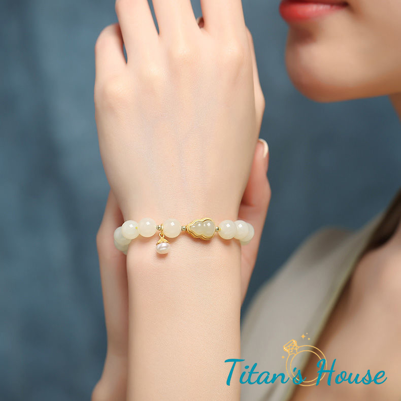  Chuỗi - vòng tay đá Jade kết hợp Charm hồ lô - Titan's House - C006T