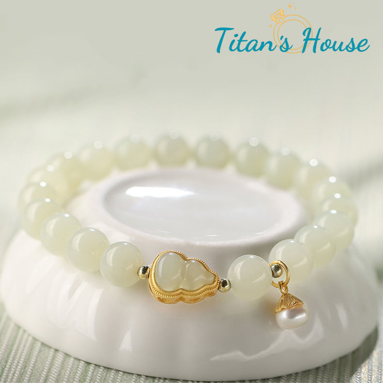  Chuỗi - vòng tay đá Jade kết hợp Charm hồ lô - Titan's House - C006T