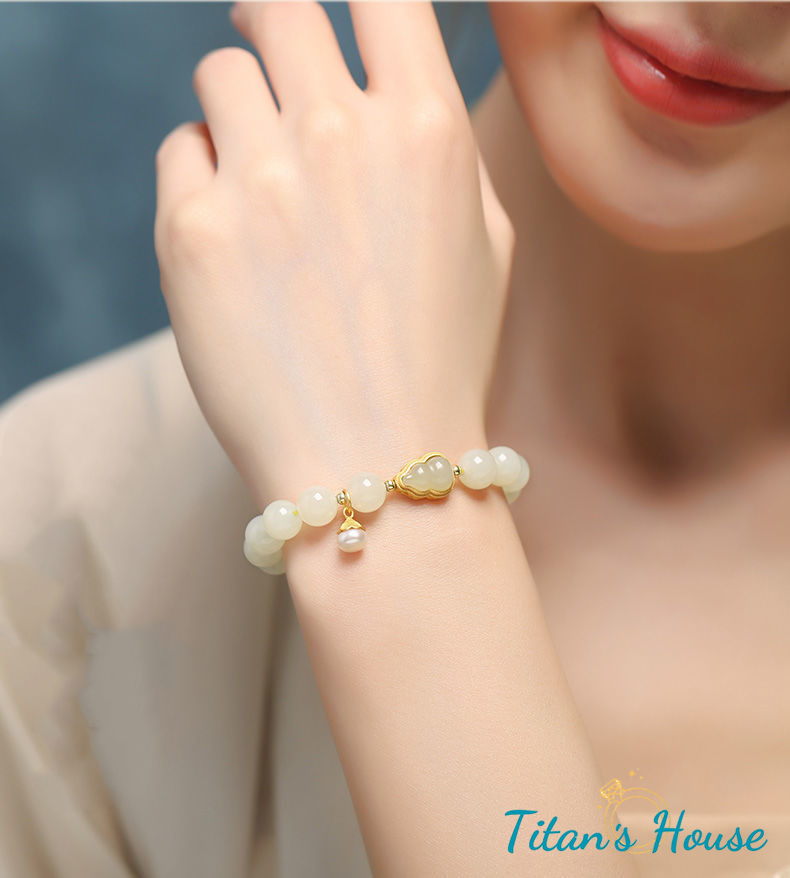  Chuỗi - vòng tay đá Jade kết hợp Charm hồ lô - Titan's House - C006T