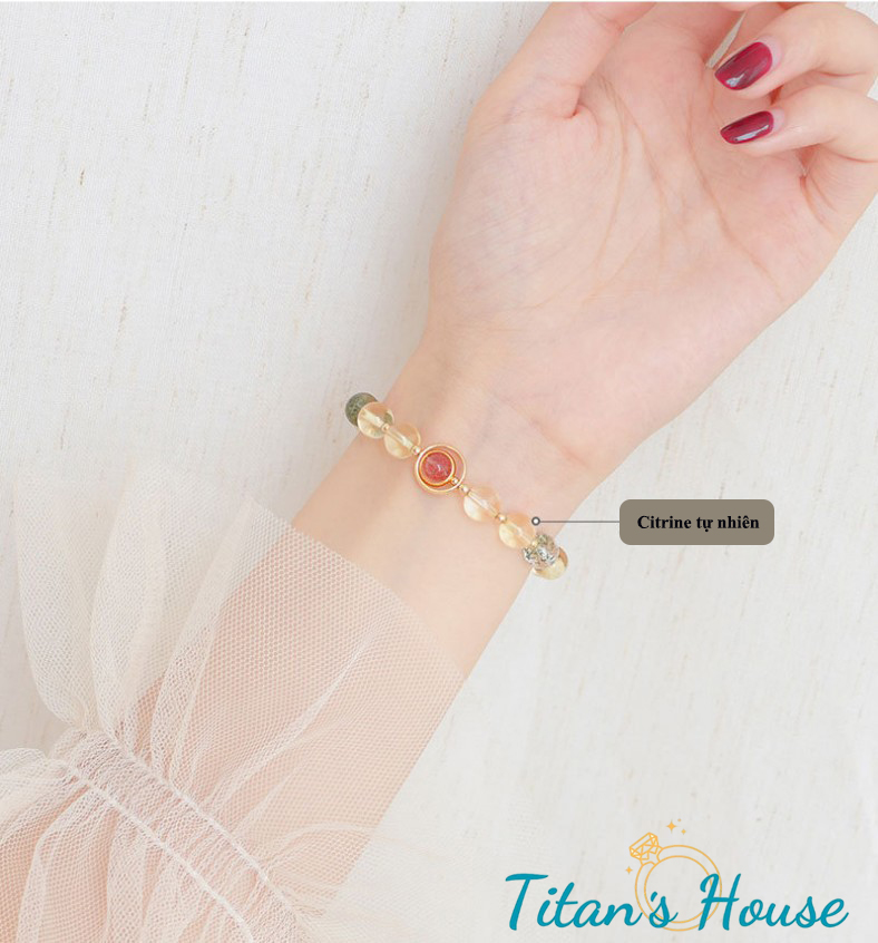  Chuỗi - vòng tay đá Citrine kết hợp Charm - Titan's House - C007T