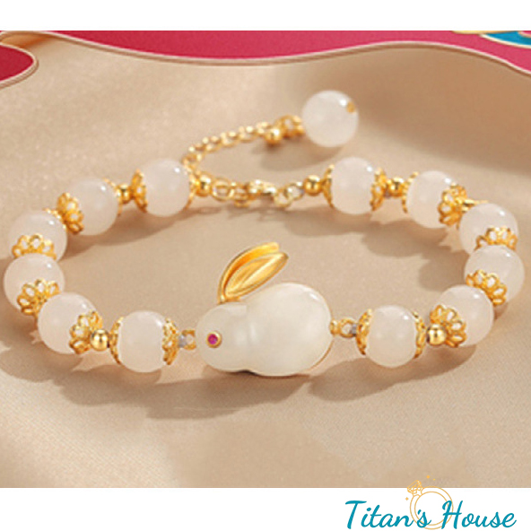 Chuỗi - vòng tay đá Jade kết hợp Charm thỏ ngọc Bạc 925 - Titan's House - C009T