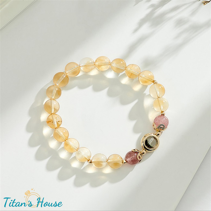 Chuỗi - vòng tay đá Citrine kết hợp Charm bạc 925 - Titan's House - C011T 