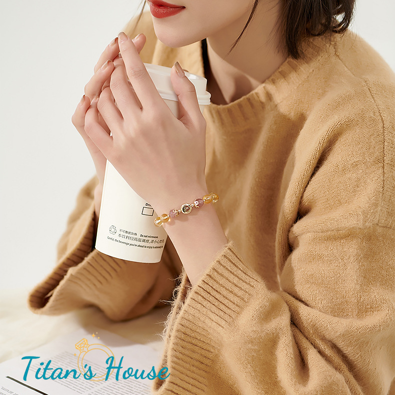 Chuỗi - vòng tay đá Citrine kết hợp Charm bạc 925 - Titan's House - C011T 