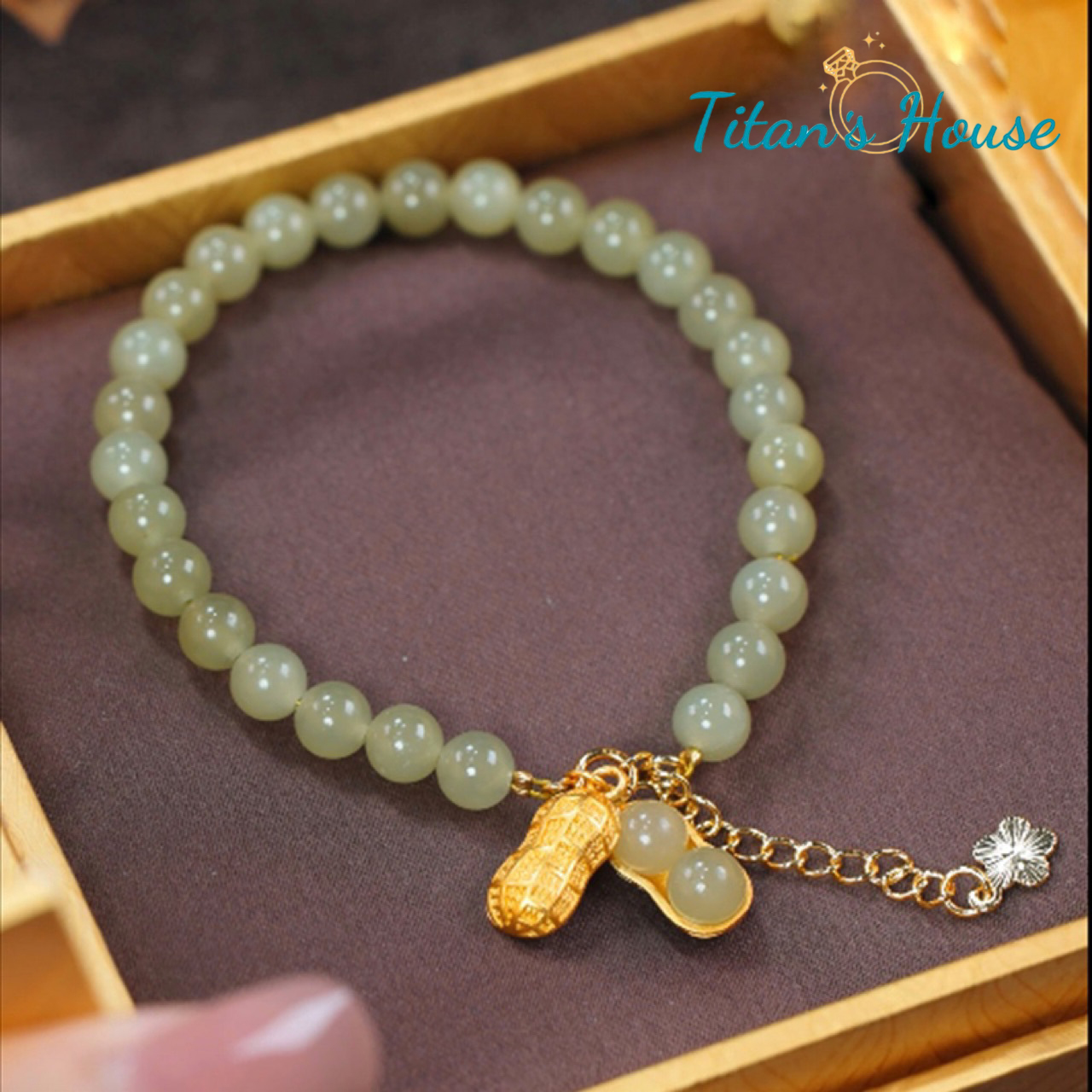  Chuỗi - vòng tay đá Jade kết hợp Charm bạc hạt đậu phong thuỷ - Titan's House - C012T