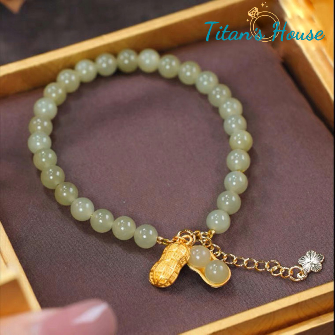  Chuỗi - vòng tay đá Jade kết hợp Charm bạc hạt đậu phong thuỷ - Titan's House - C012T