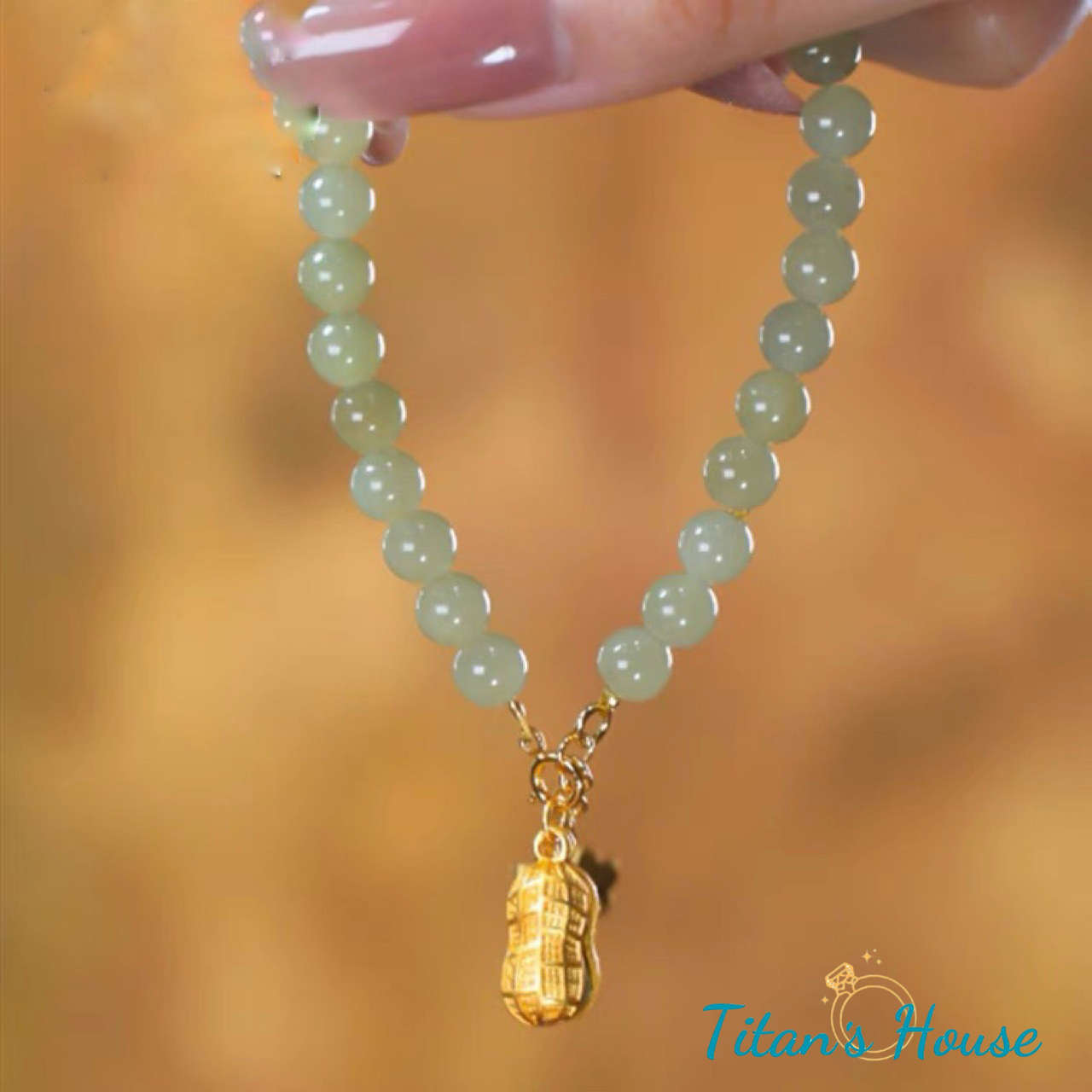  Chuỗi - vòng tay đá Jade kết hợp Charm bạc hạt đậu phong thuỷ - Titan's House - C012T