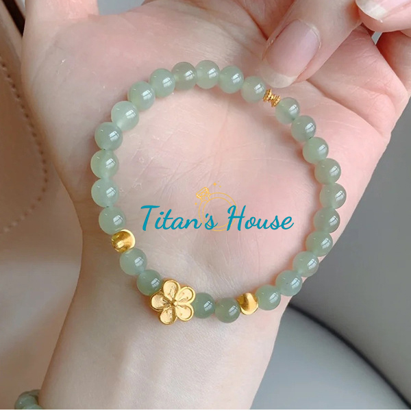 Chuỗi - vòng tay đá Jade kết hợp Charm hoa đào - Titan's House - C014T