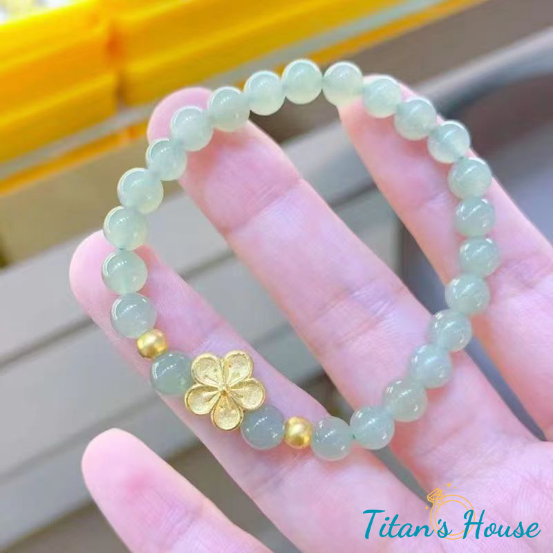 Chuỗi - vòng tay đá Jade kết hợp Charm hoa đào - Titan's House - C014T