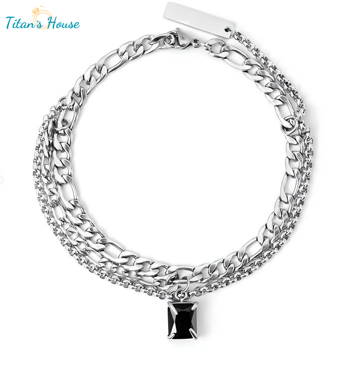 Lắc tay Titan cho Nam đính đá Zircon- Titan's House - LT002T