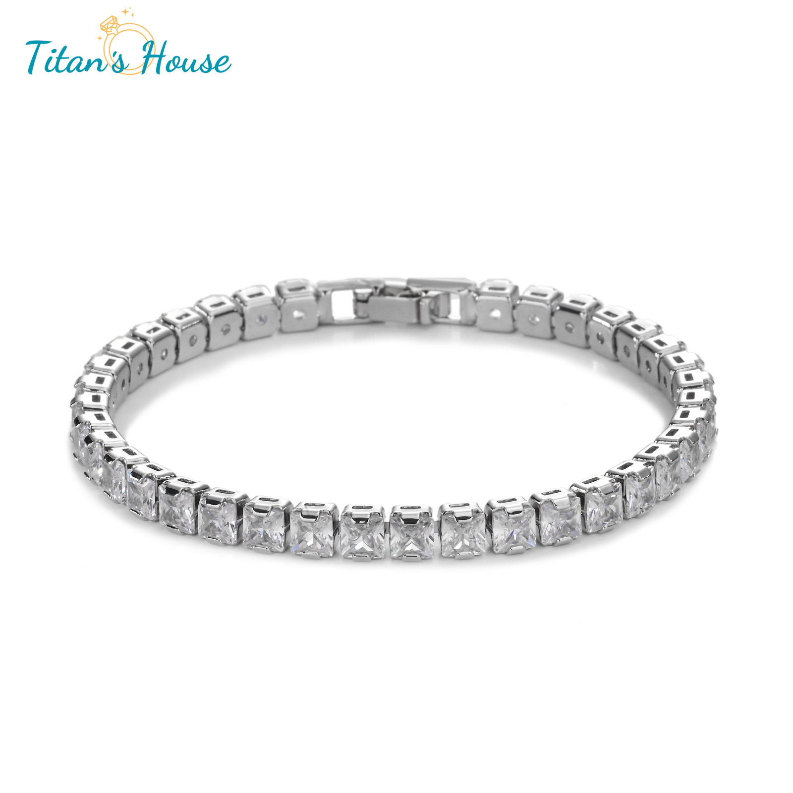 Lắc tay Titan đá Zircon Baguette - Titan's House - LT014T