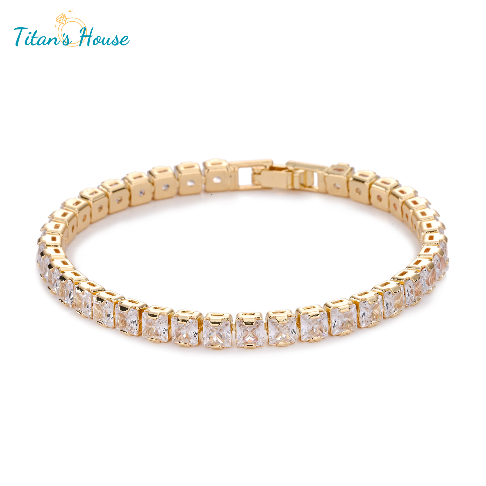 Lắc tay Titan đá Zircon Baguette - Titan's House - LT014T
