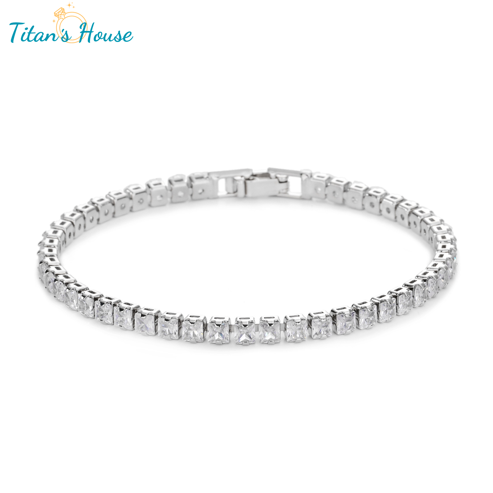 Lắc tay Titan đá Zircon Baguette - Titan's House - LT014T