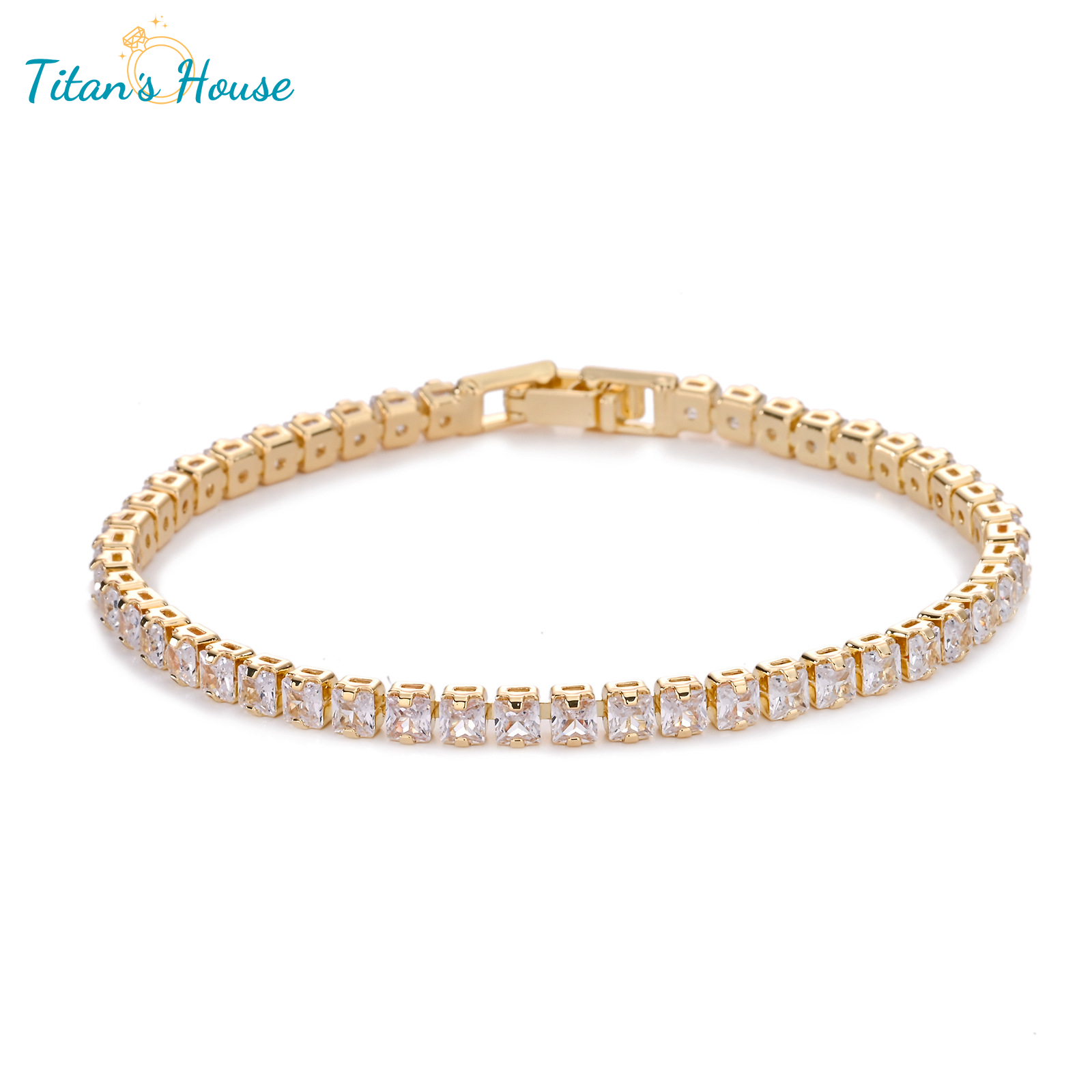Lắc tay Titan đá Zircon Baguette - Titan's House - LT014T