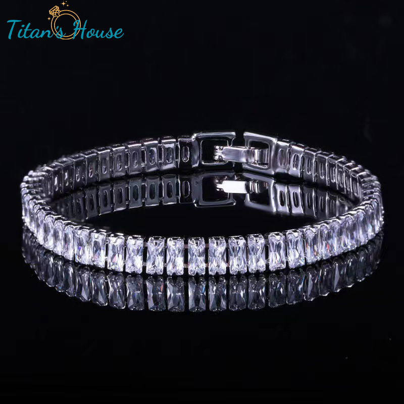 Lắc tay Titan đá Zircon Baguette 4.5mm - Titan's House - LT015T