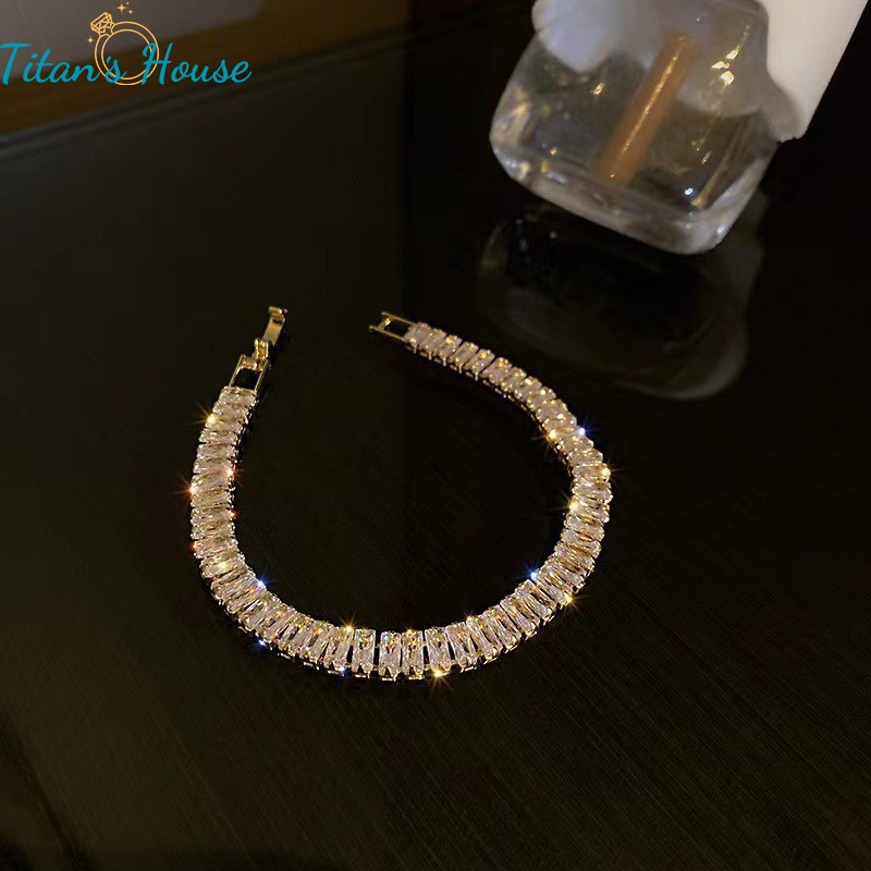 Lắc tay Titan đá Zircon Baguette 4.5mm - Titan's House - LT015T