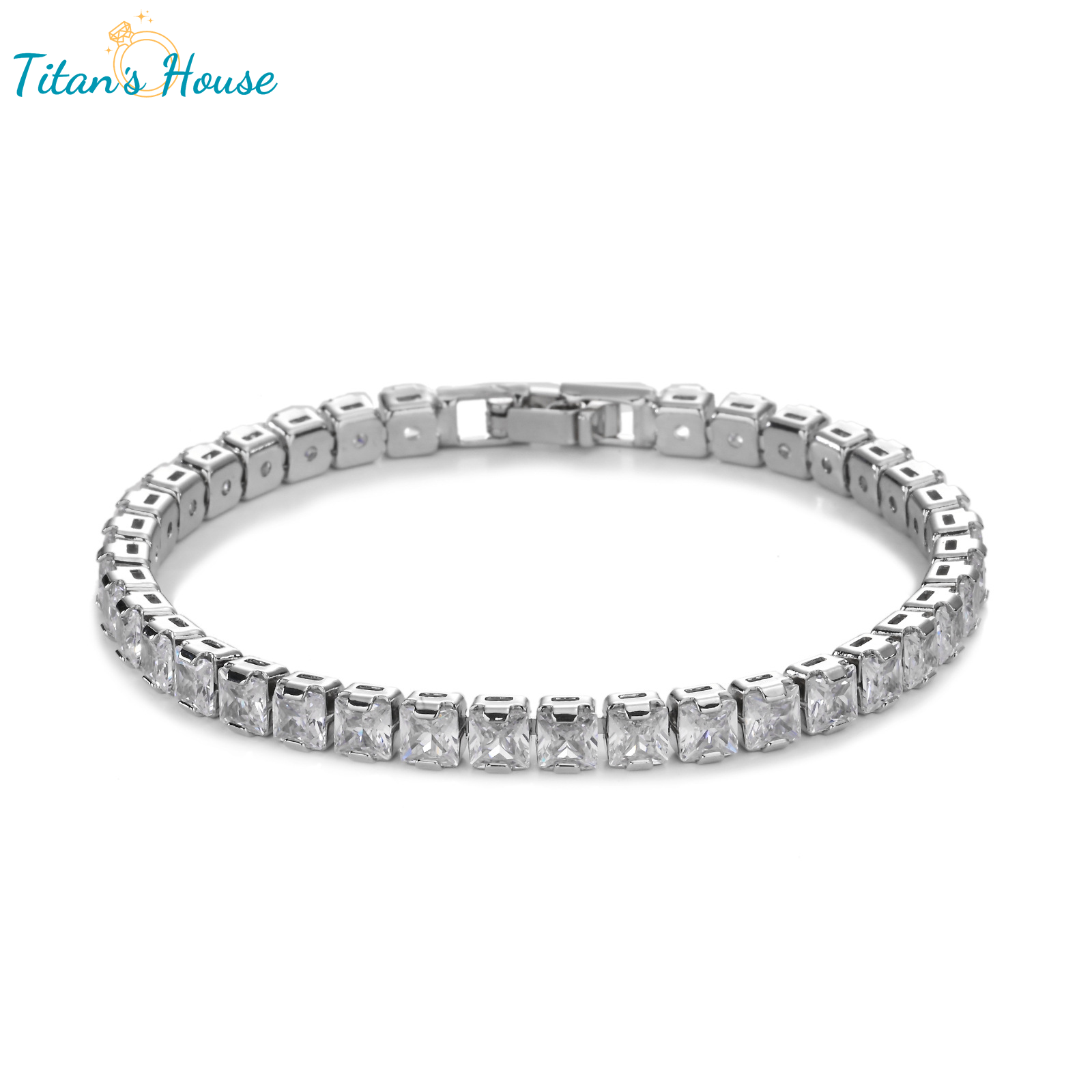 Lắc tay Titan đá Zircon vuông - Titan's House - LT016T