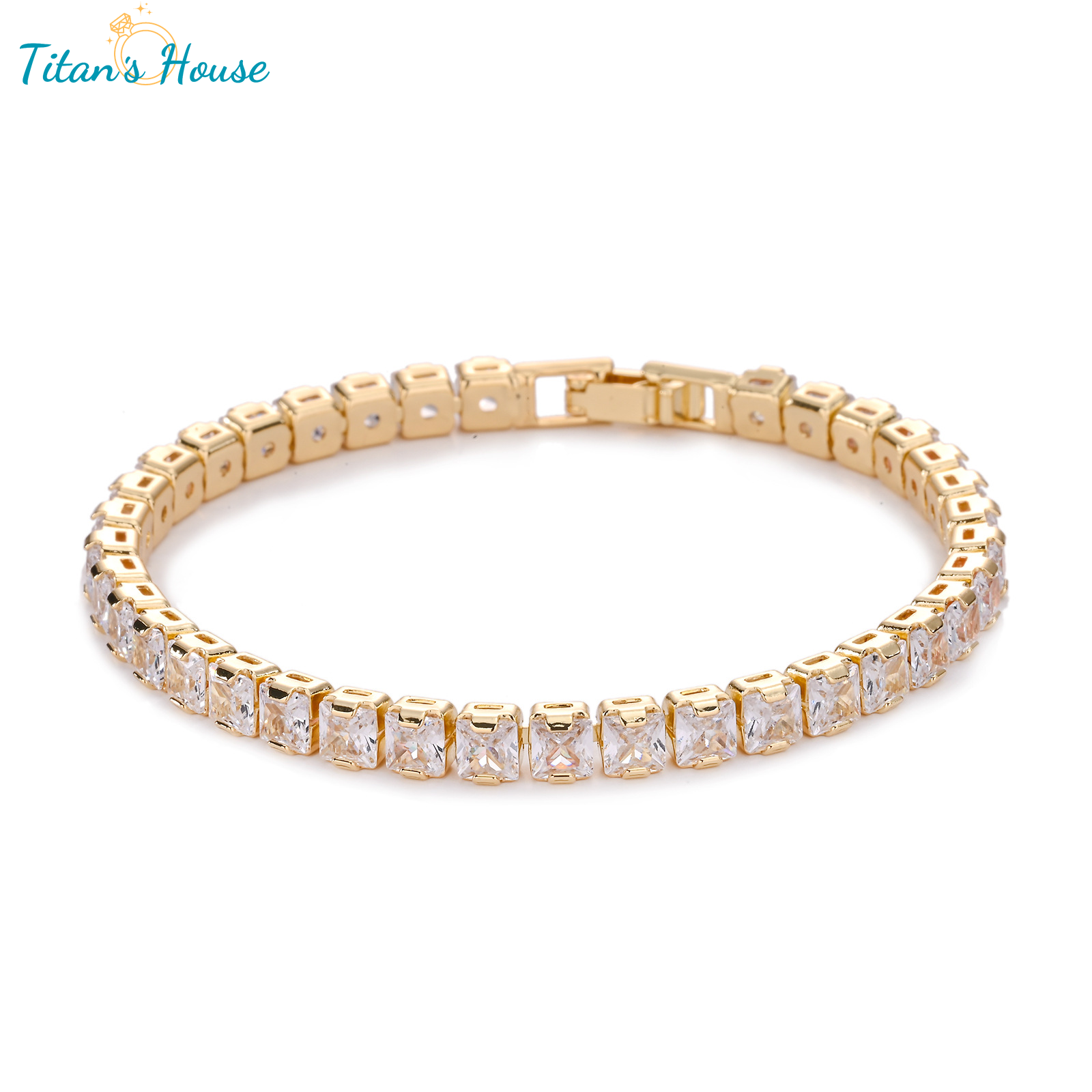 Lắc tay Titan đá Zircon vuông - Titan's House - LT016T