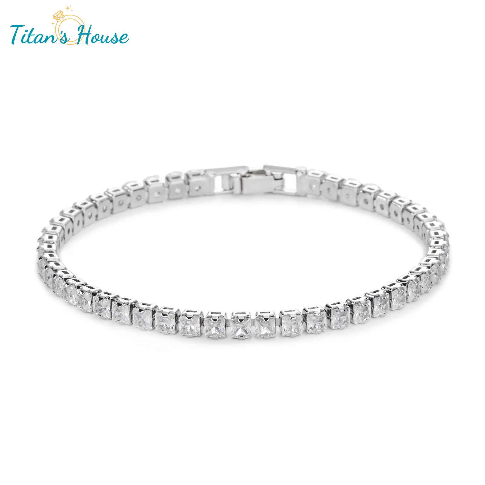 Lắc tay Titan đá Zircon vuông - Titan's House - LT016T