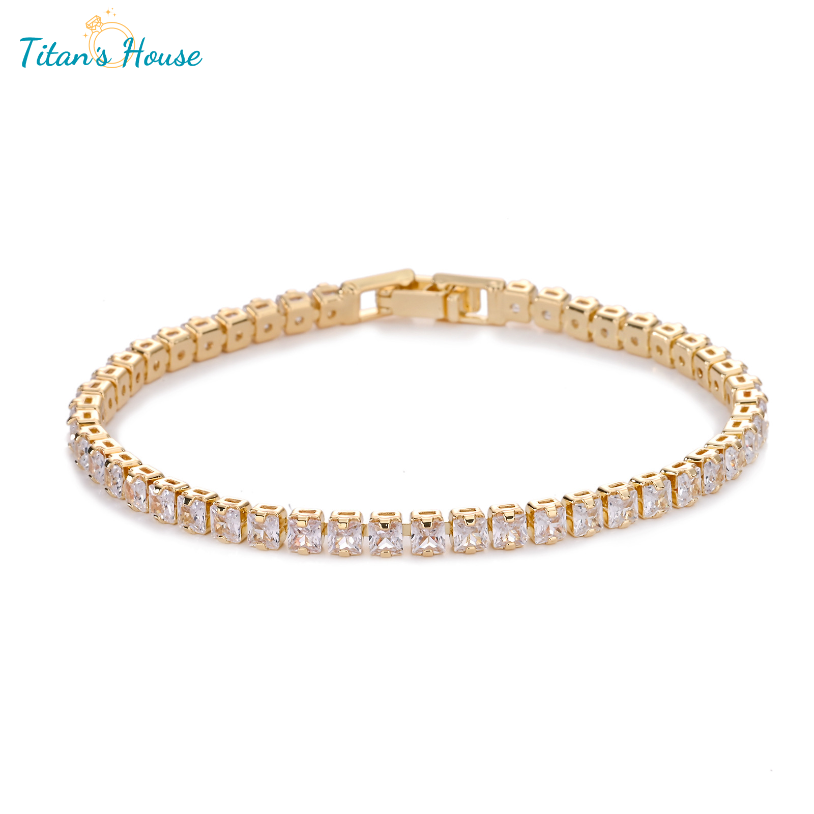Lắc tay Titan đá Zircon vuông - Titan's House - LT016T