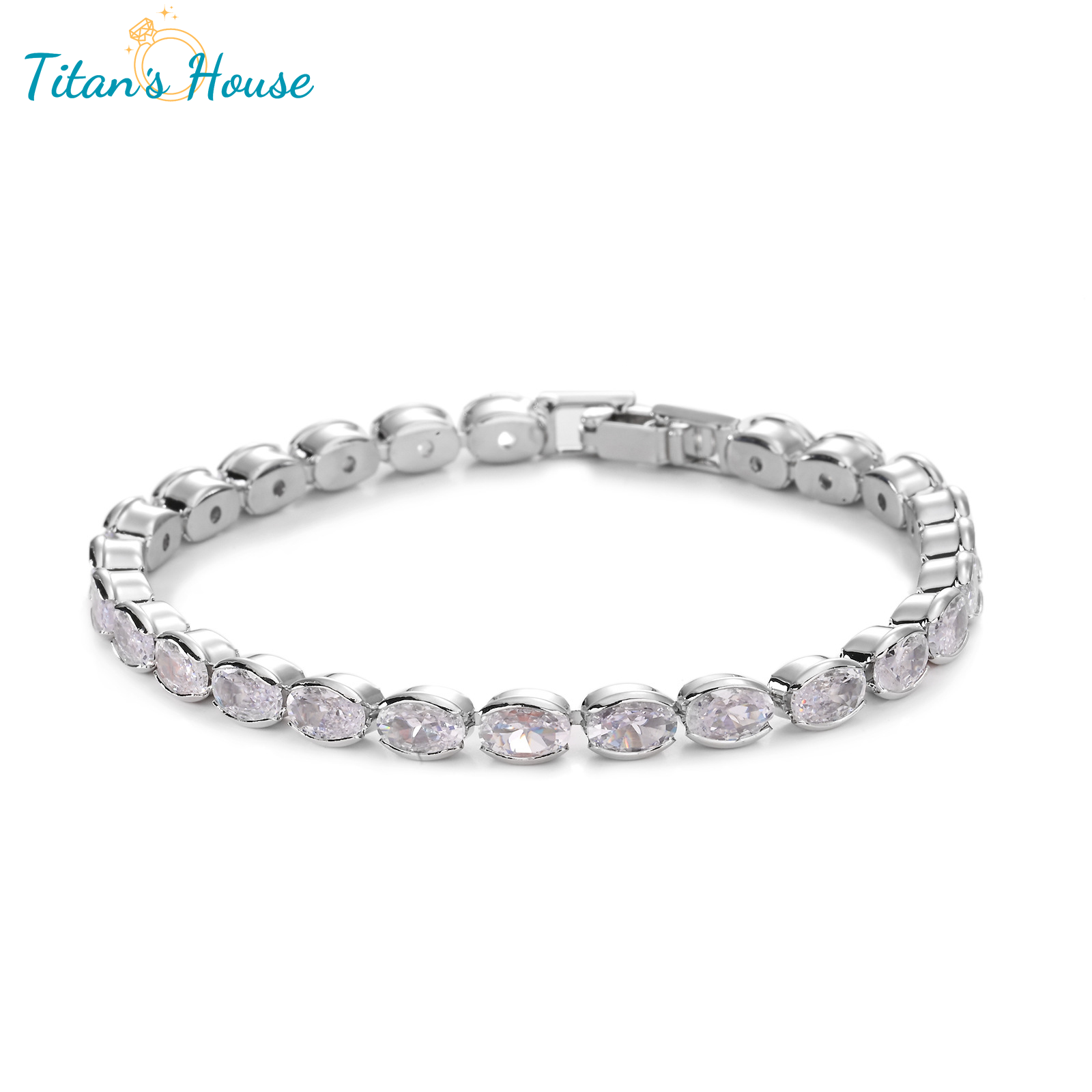  Lắc tay Titan đá Zircon hình thoi - Titan's House - LT017T
