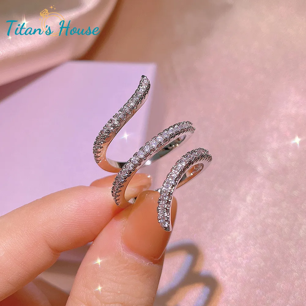 Nhẫn Unisex đá Zircon vòng xoắn  Titan - Titan's House - N012T