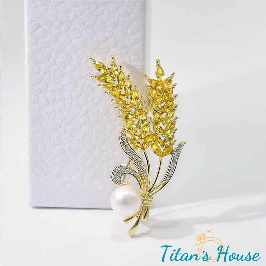 Trâm cài áo cao cấp bông lúa mì - Titan's House - TC030T