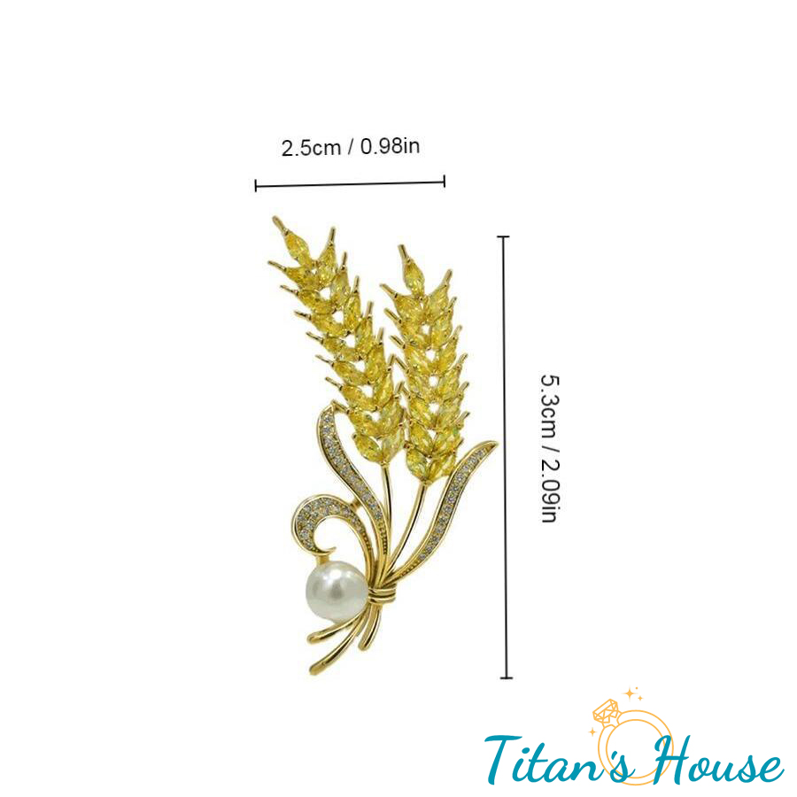 Trâm cài áo cao cấp bông lúa mì - Titan's House - TC030T